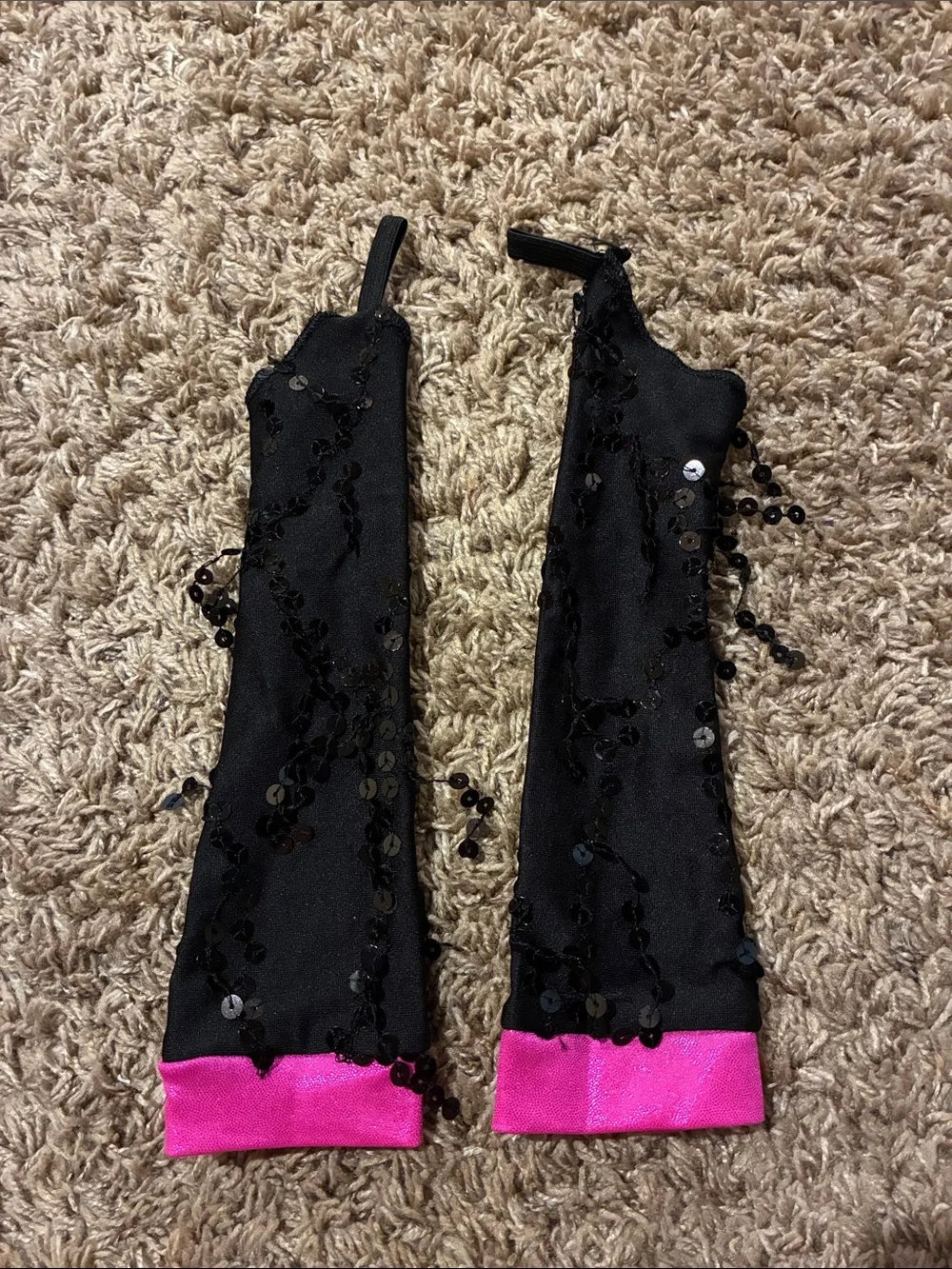 Girls pink and black dance costume